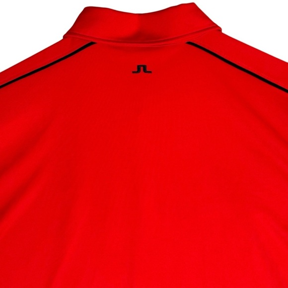 J Lindeberg Polo Mens Large Red Performance Tech Tour Golf Shirt Sacconnesset - Picture 6 of 9